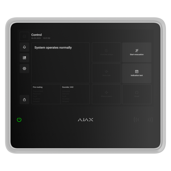 Бездротовий прилад приймально-контрольний пожежний (ППКП) з підтримкою пристроїв для захисту від вторгнення Ajax EN54 Fire Hub Jeweller White (125732.315.WH)